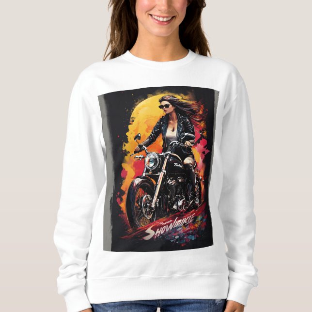 Sweatshirt Rebel Ride : Silhouettes de moto classique (Devant)
