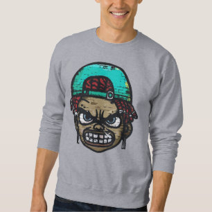 Sweatshirt Rebel Urbain : Visage de Style Graffiti