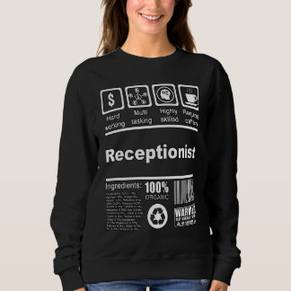 Sweatshirt Réceptionniste Faits Nutritionnels Pour les Réce