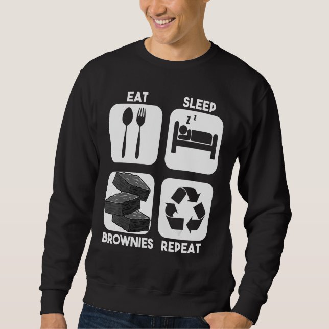 Sweatshirt Recette de Brownie Barre de Chocolat Fudge Végétal (Devant)