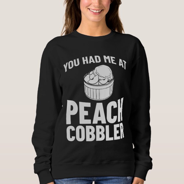Sweatshirt Recette de Peach Cobbler Gâteau Végétalien Frais (Devant)