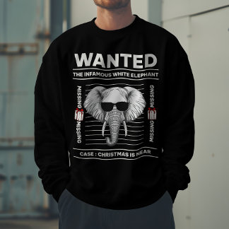 Sweatshirt Recherché blanc éléphant drôle Noël