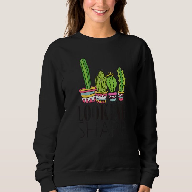 Sweatshirt Recherche Cactus Sharp pour hommes femmes mignonne (Devant)