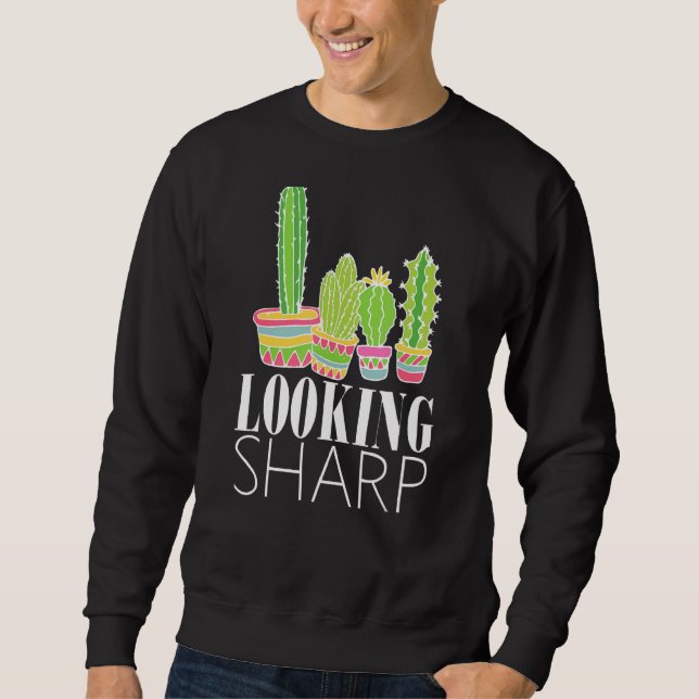 Sweatshirt Recherche Cactus Sharp pour hommes femmes mignonne (Devant)
