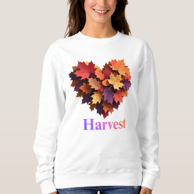 Sweatshirt Récolte d'automne Cœur Feuilles (Devant)