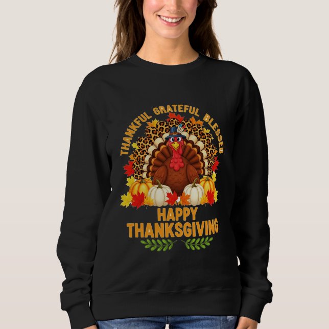 Sweatshirt Reconnaissant Grateful Bénis – Bonne Action de grâ (Devant)