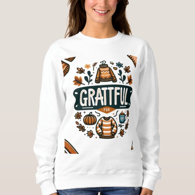 Sweatshirt Reconnaissant pour les Sweaters Cosy. (Devant)