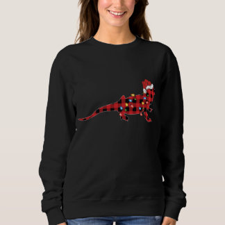 Sweatshirt Red Buffalo Plaid Santa Hat Beared Dragon Christm