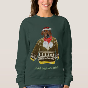 Sweatshirt Red Dachshund Weiner laide chien de Noël maman