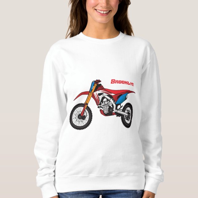 Sweatshirt Red dirt bike motorcycle (Devant)