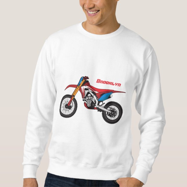Sweatshirt Red dirt bike motorcycle (Devant)