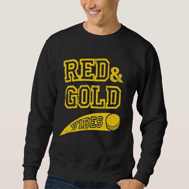 Sweatshirt Red & Gold Vibes Hockey Team Fan_2 (Devant)