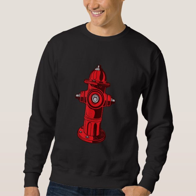 Sweatshirt Red Graphic Fire Hydrant Pompier Cadeaux de travai (Devant)