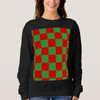 Sweatshirt Red Green Check À damiers Motif