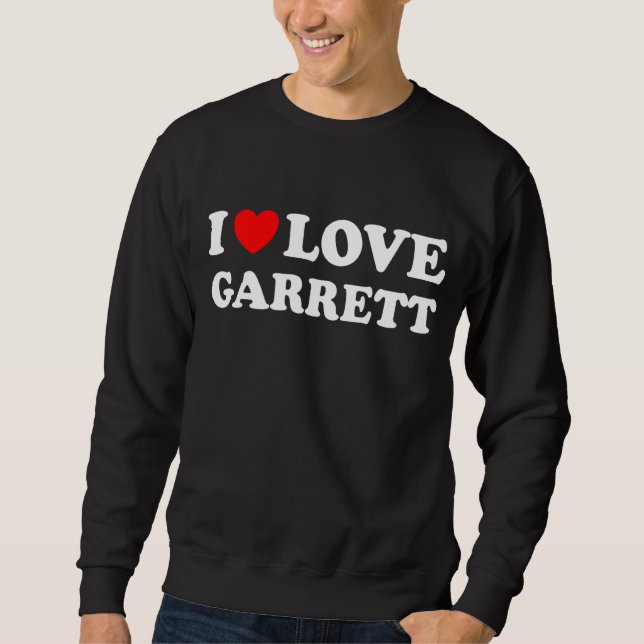 Sweatshirt Red Heart I Love Garrett (Devant)