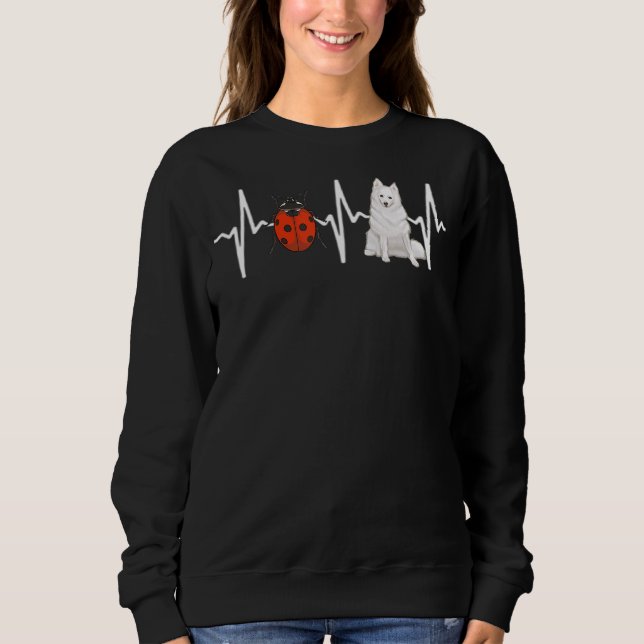 Sweatshirt Red Ladybug American Eskimo Chien Heartbeat Chien (Devant)