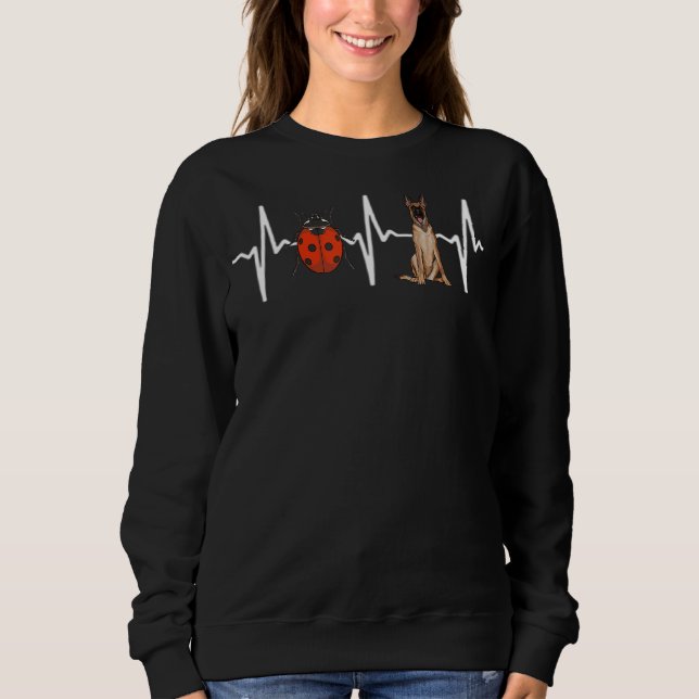 Sweatshirt Red Ladybug Belge Malinoi Heartbeat Chien (Devant)