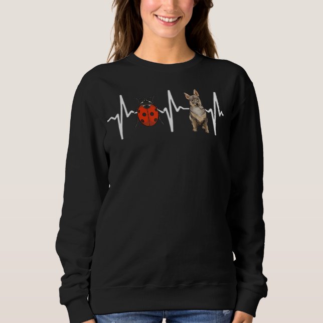 Sweatshirt Red Ladybug Swedish Vallhund Heartbeat Chien (Devant)