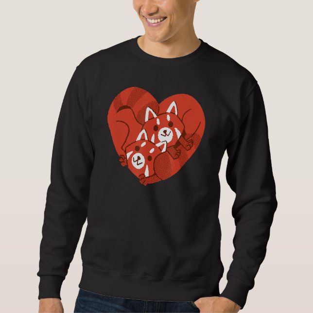 Sweatshirt Red Panda Animal Heart Red Panda Panda Pair (Devant)