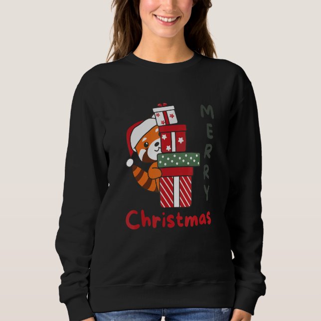 Sweatshirt Red Panda Merry Christmas Winter Red Pandas Christ (Devant)