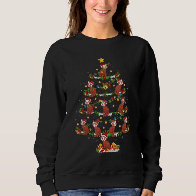 Sweatshirt Red Panda   Xmas Lights Red Panda Christmas Tree (Devant)