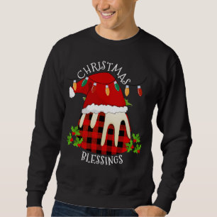 Sweatshirt Red Plaid Buffalo Père Noël Christmas Pudding