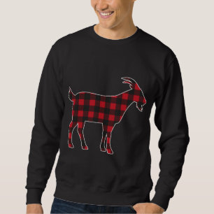 Sweatshirt Red Plaid Chèvre Joyeux Noël Correspondante Famill