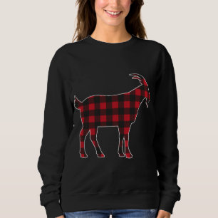 Sweatshirt Red Plaid Chèvre Joyeux Noël Correspondante Famill