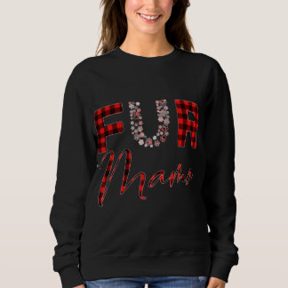 Sweatshirt Red plaid Fur mama chien chat empreinte de patte b