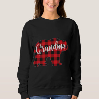 Sweatshirt Red Plaid Grand-mère Ours Correspondant Pajama Fam