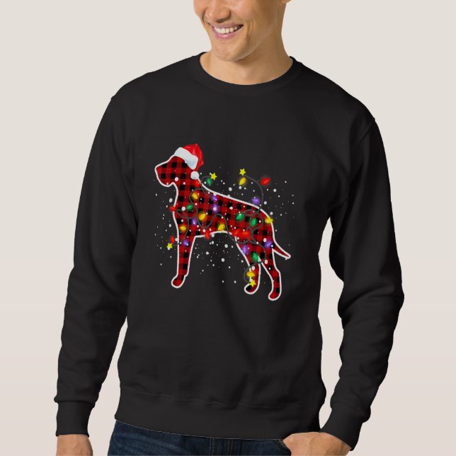 Sweatshirt Red Plaid Great Dane Chien de Noël Pyjamas Xmas Li (Devant)