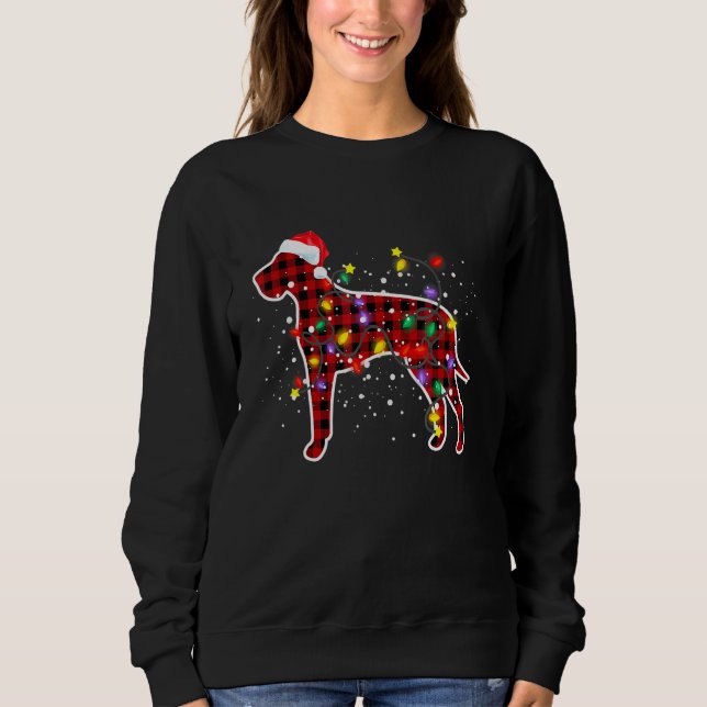 Sweatshirt Red Plaid Great Dane Chien de Noël Pyjamas Xmas Li (Devant)