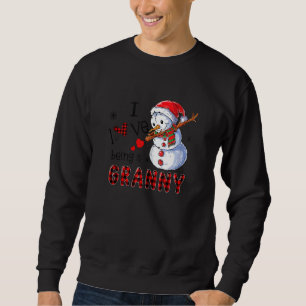 Sweatshirt Red Plaid J'Aime Être Un Grand Snowman Dabbing Ch