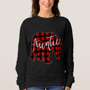 Sweatshirt Red Plaid Tante Ours Mappage Famille Noël Ev