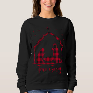 Sweatshirt Red Plaid True Story of Jesus Birth Christmas Nati