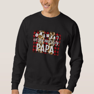 Sweatshirt Red Plaid Very Merry Papa Family Correspondance Ch