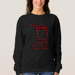Sweatshirt Red Plaid Whippet Chien de Noël Correspondance de 