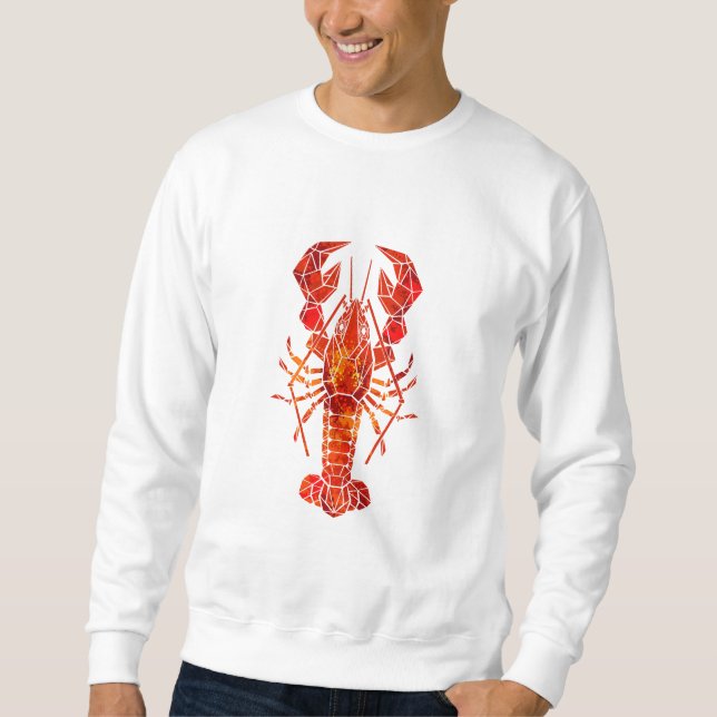 Sweatshirt Red polygonal lobster (Devant)