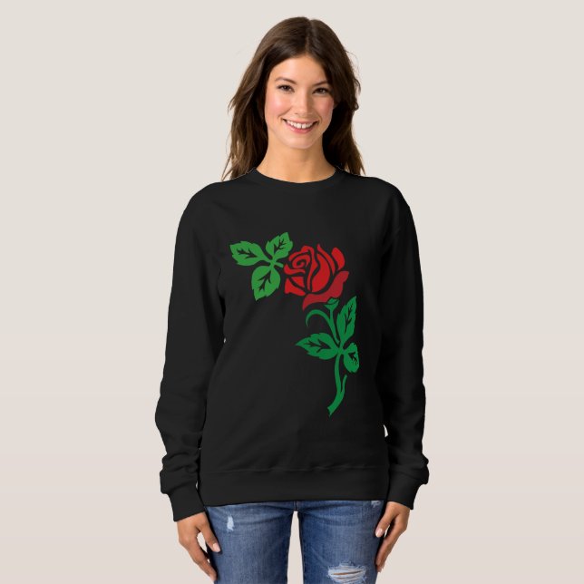 Sweatshirt Red Rose Flower Design – Classic Floral Beauty (Devant entier)