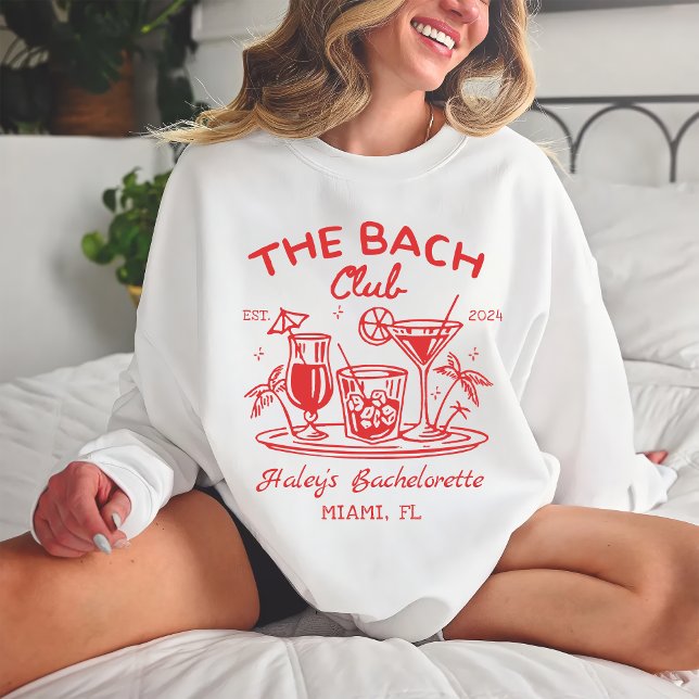Sweatshirt Red The Bach Club Cocktail Beach Bachelorette (Créateur téléchargé)