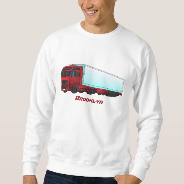 Sweatshirt Red trailer truck illustration (Devant)