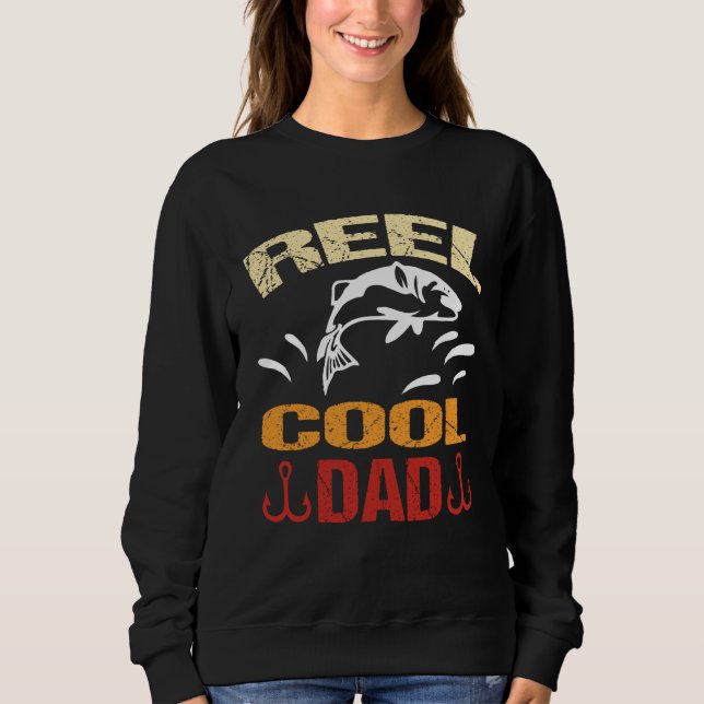 Sweatshirt Reel Cool Dad Dead Fishing Walking Dog Wet Fly Beg (Devant)