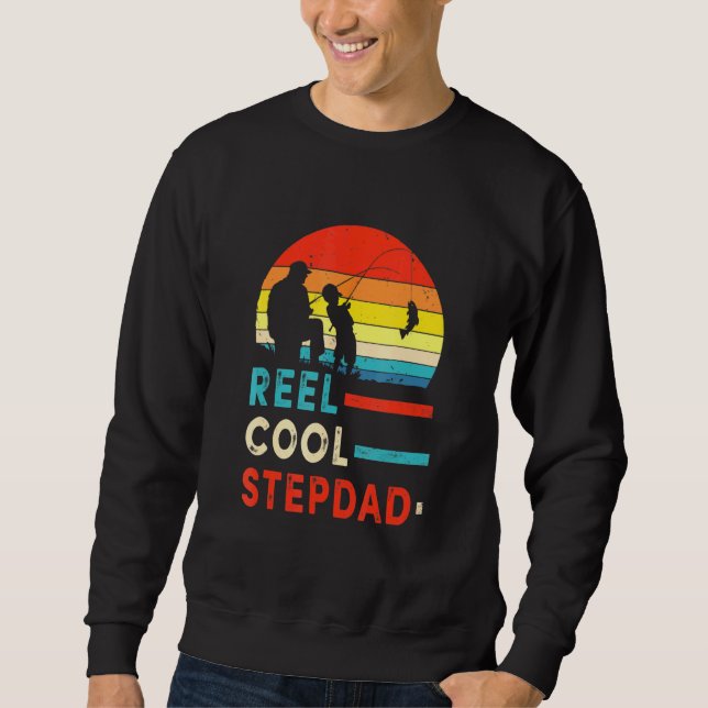 Sweatshirt Reel Cool Stepdad Fête des pères Pêche papa (Devant)