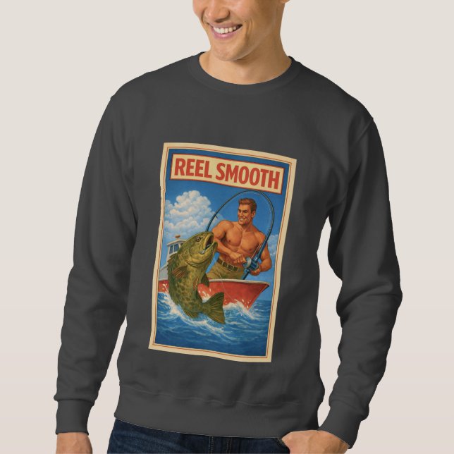 Sweatshirt Reel Smooth Fisherman Retro Nautical Salty Fishing (Devant)