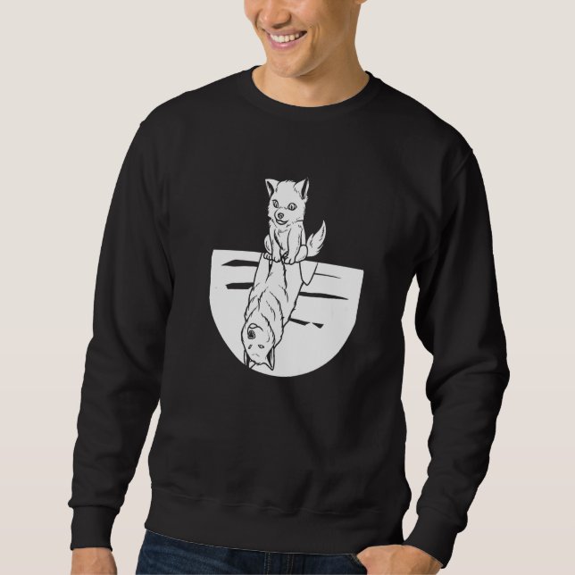 Sweatshirt Réflexion de loup Loups Animal Faune Loup (Devant)