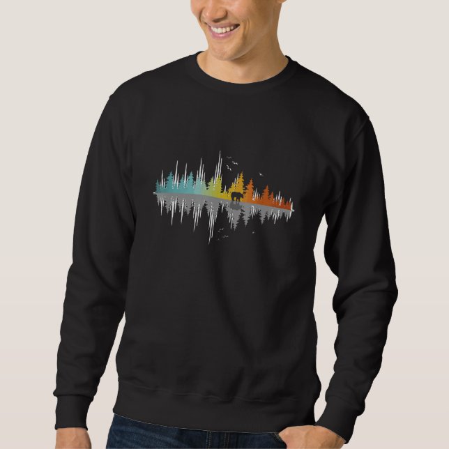Sweatshirt Réflexion des arbres Faune Nature Ours animal Outd (Devant)