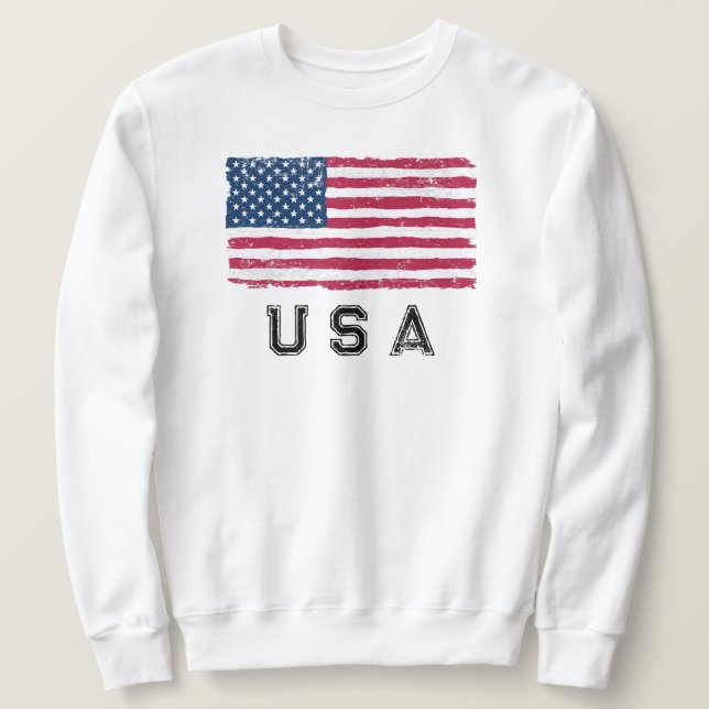 Sweatshirt Regarder vintage Indicateur US (Texte noir) (Design devant)