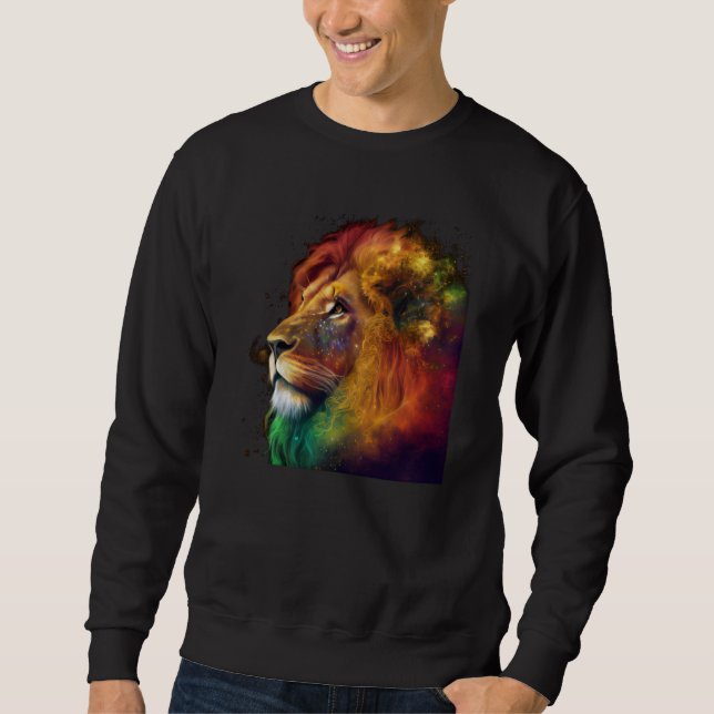 Sweatshirt Reggae Lion Rastafari Music Freedom Zion Jamaica   (Devant)