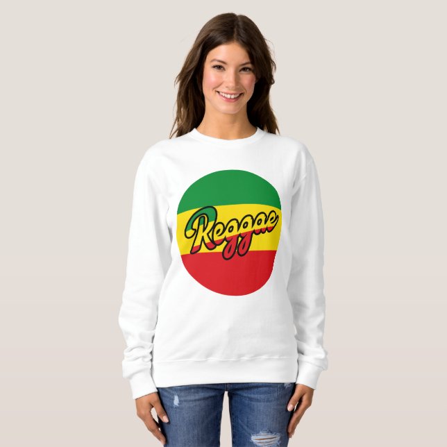 Sweatshirt Reggae Musique avec couleurs du drapeau reggae (Devant entier)