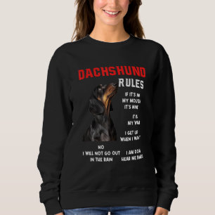 Sweatshirt Règles de Dachshund Amusants Chien Propriétaire An